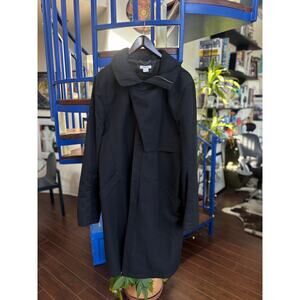 Helmut Lang Black Asymmetrical Zip Coat Size L